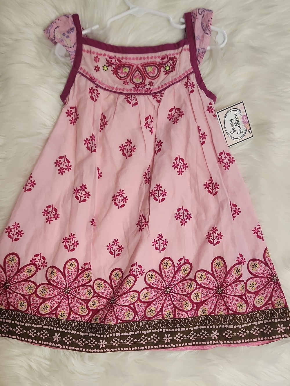 Pink Floral Embroidered Sundress - Girls 4T - Brand: Route 66